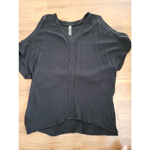 Raisins Bathing Suit Cover Up Black Cold Shoulder Size Small - Picture 1 of 6